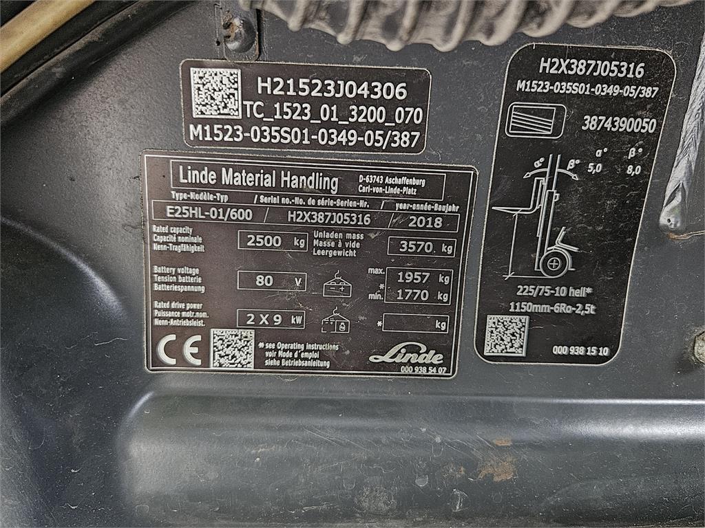 Linde E25/600HL Elektriniai šakiniai krautuvai