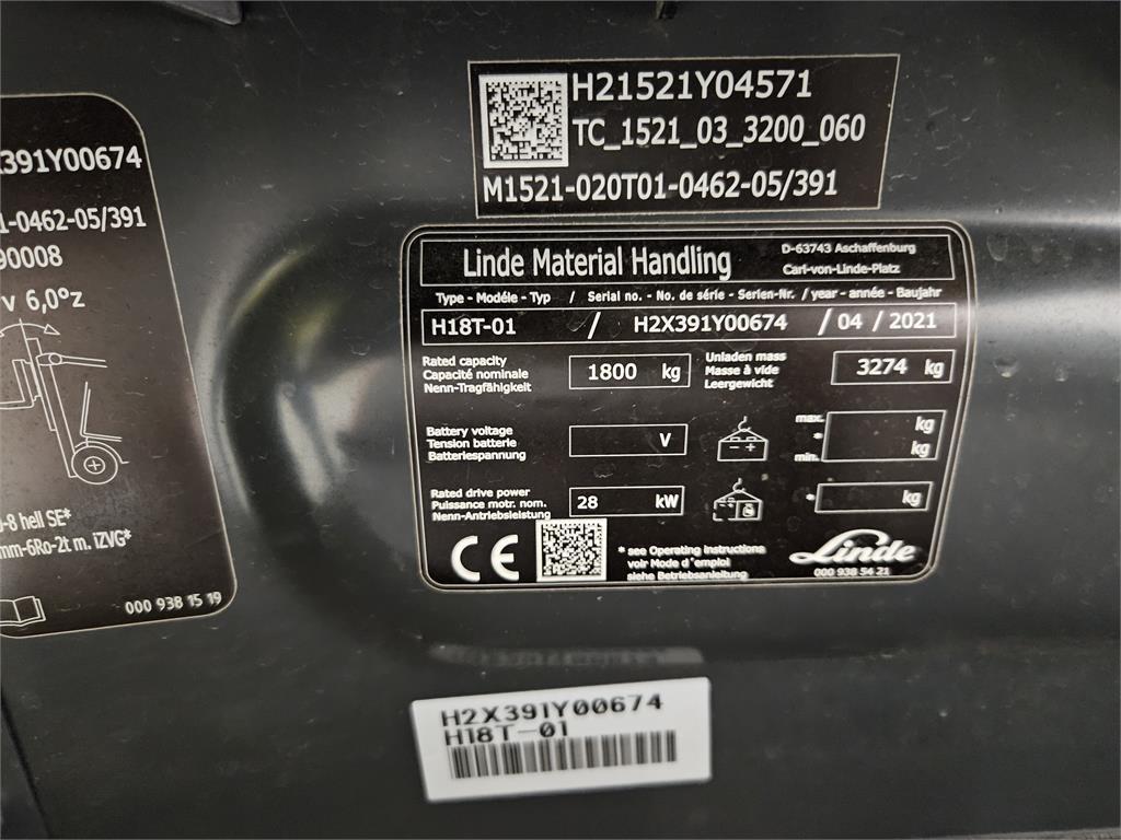 Linde H18T LPG (dujiniai) krautuvai