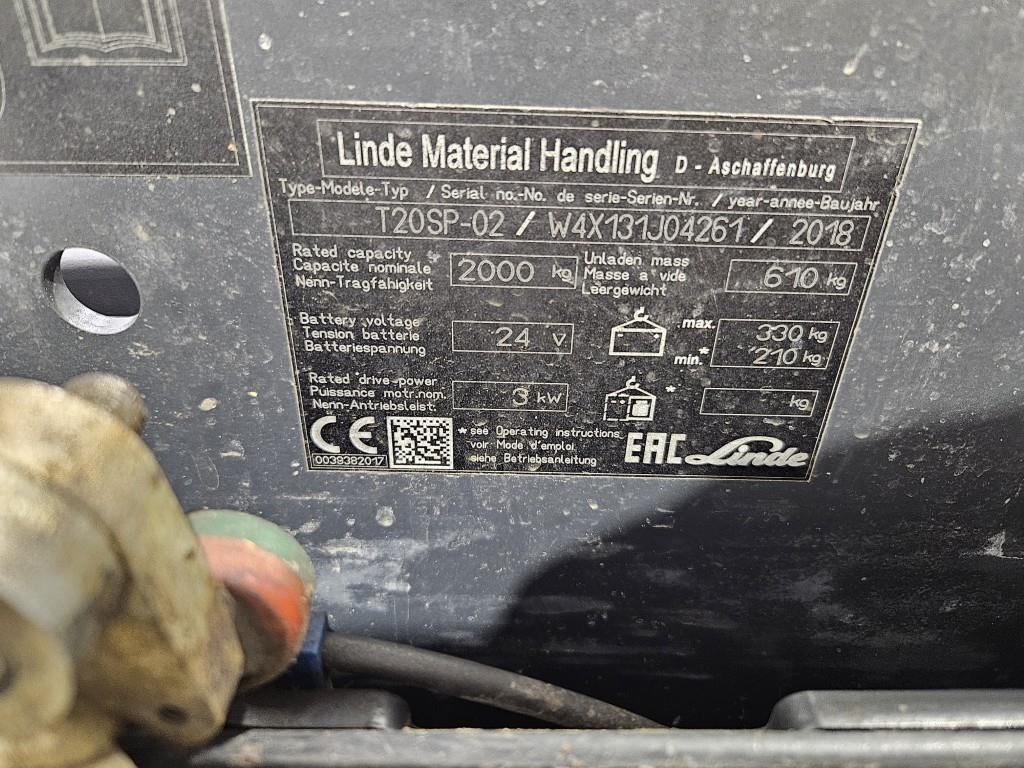 Linde T20SP Mažų aukščių keltuvai