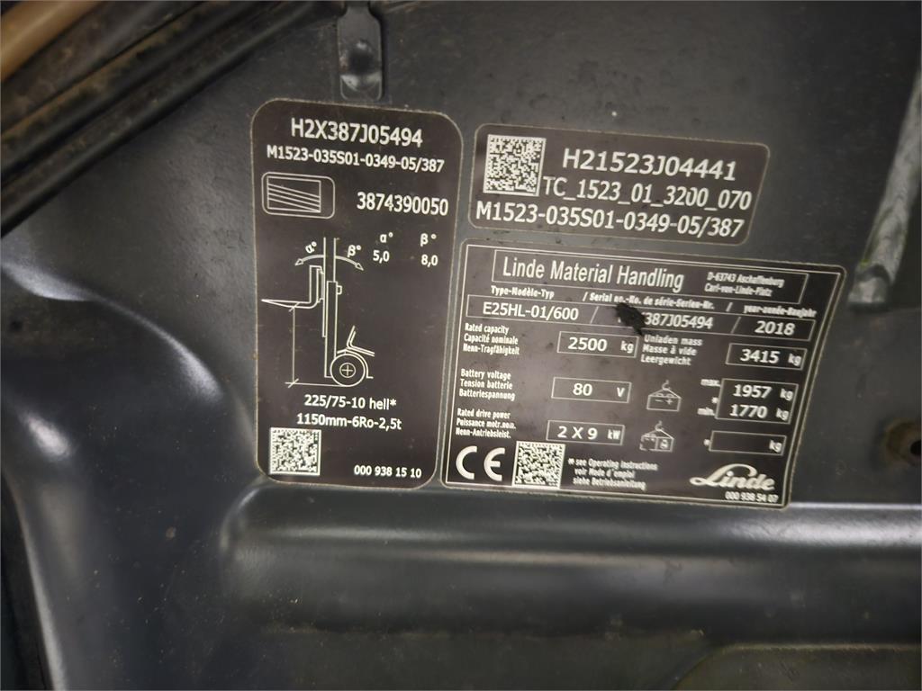 Linde E25/600HL Elektriniai šakiniai krautuvai