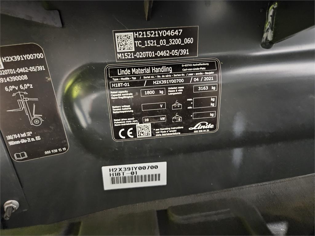 Linde H18T LPG (dujiniai) krautuvai