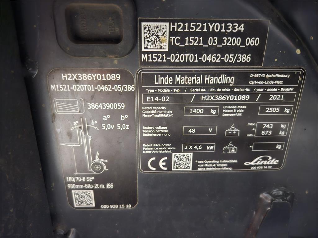 Linde E14 Elektriniai šakiniai krautuvai